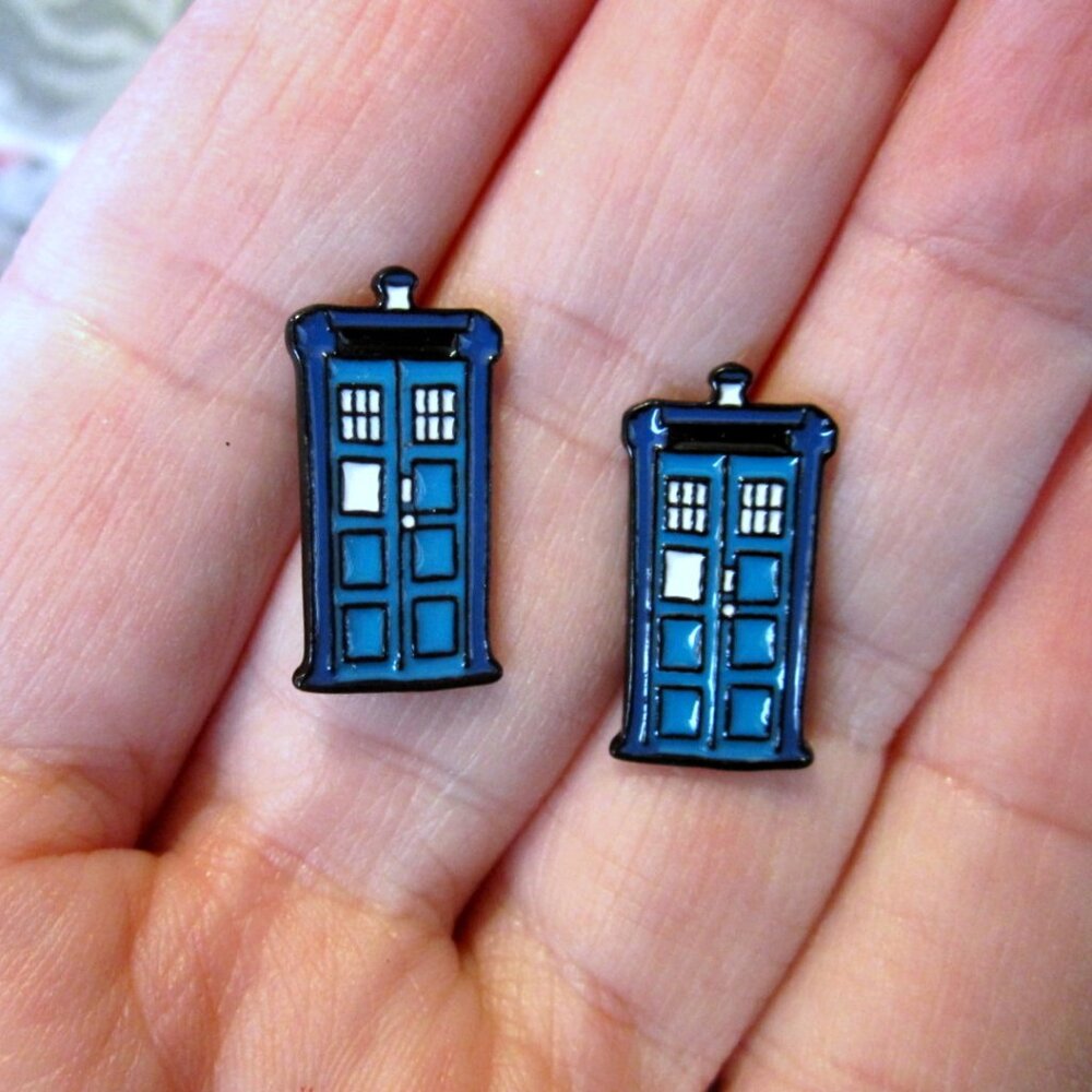 Tardis Box Earrings~Hypoallergenic